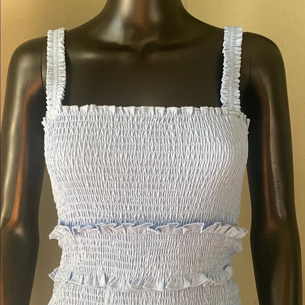 Love Tree Sky Blue Ruffled Casual Dress NWTs - Picture 4 of 11